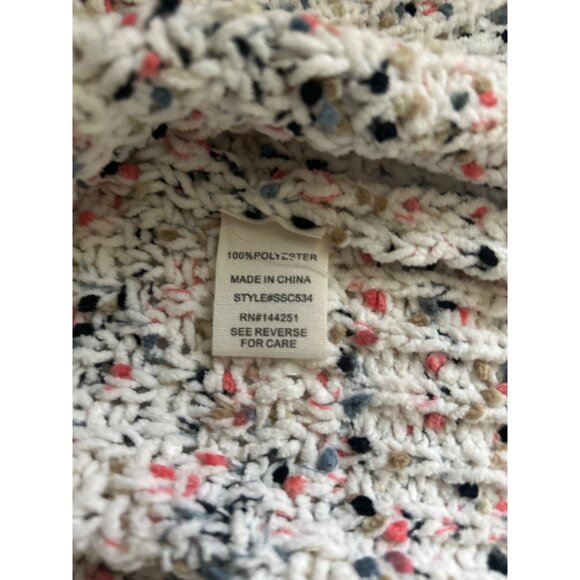 Moon & Madison Chunky Knit Ivory Pink Blue Cardigan Sweater Size XS - Picture 7 of 9